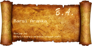Barsi Aranka névjegykártya